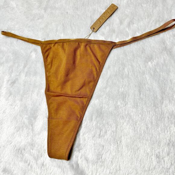 NWT Skims Cotton Jersey T-String Thong in Camel Women's 3X - Picture 3 of 7